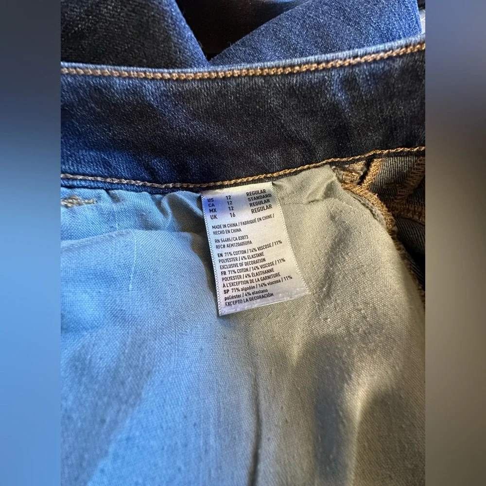 AEO American Eagle Jegging, Denim X4 Stretch, Size 12 - Picture 4 of 5